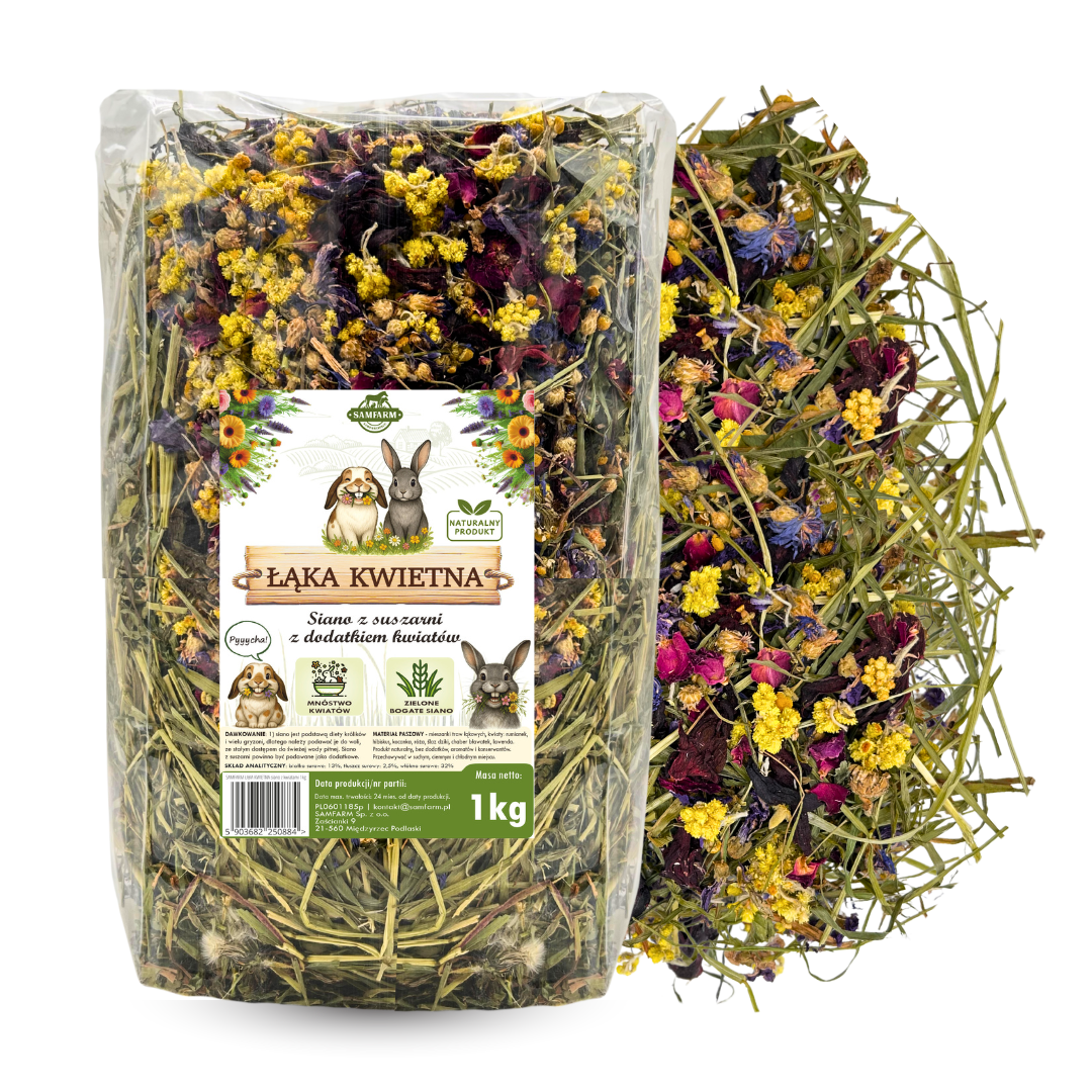 Łąka Kwietna 1kg, mieszanka traw i ziół - SAMFARM